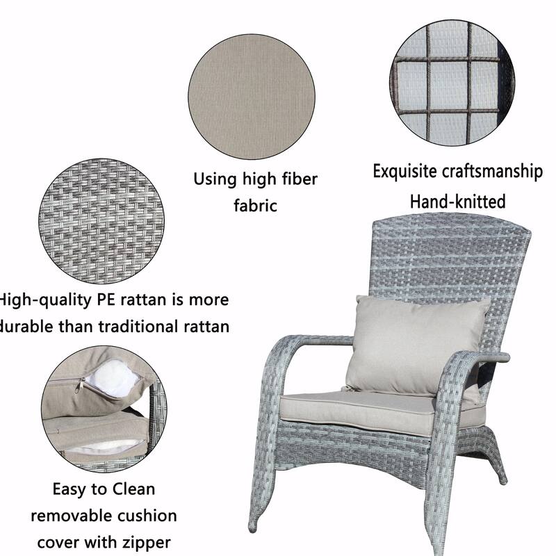 Rattan Outdoor Lounge Chairs with Cushions - Durable & Comfortable