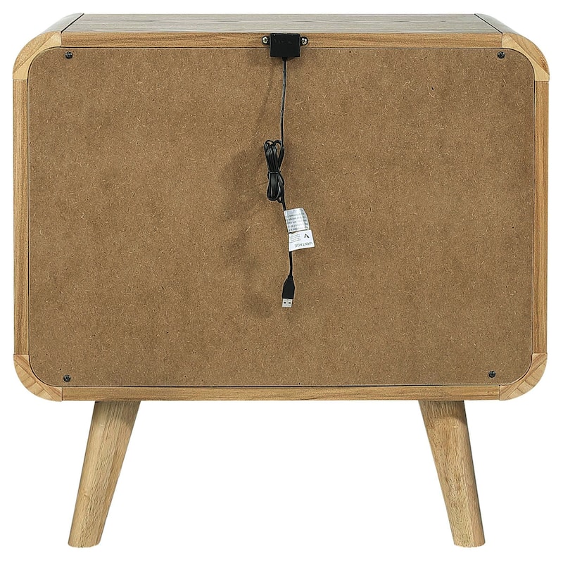 Winston Light Ash 2-drawer Nightstand Bedside Table