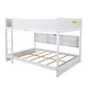 preview thumbnail 10 of 38, Queen Over Queen Size with Underbed Storage Bookcase and Charging Station, Wood Bunk Bed Frame with Panel Guardrails and Ladder
