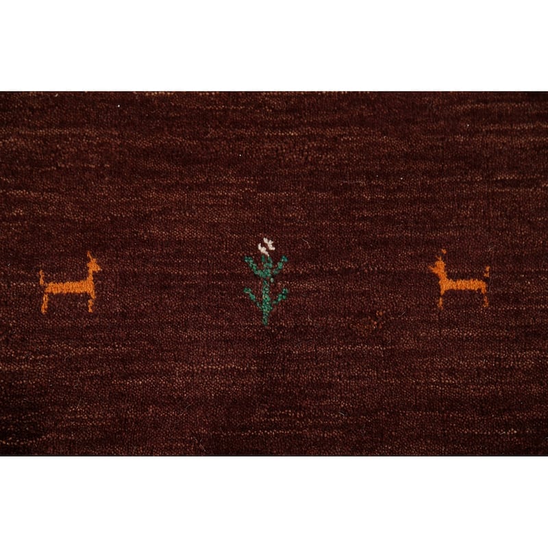 Gabbeh Oriental Runner Rug Hand-Knotted Wool Carpet - 2'9"x 9'9"