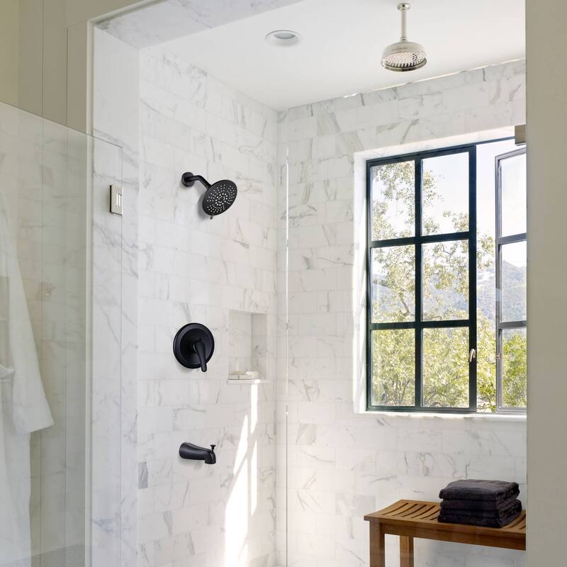 WOWOW Single Handle 5-Spray Shower Faucet with Tub Spout