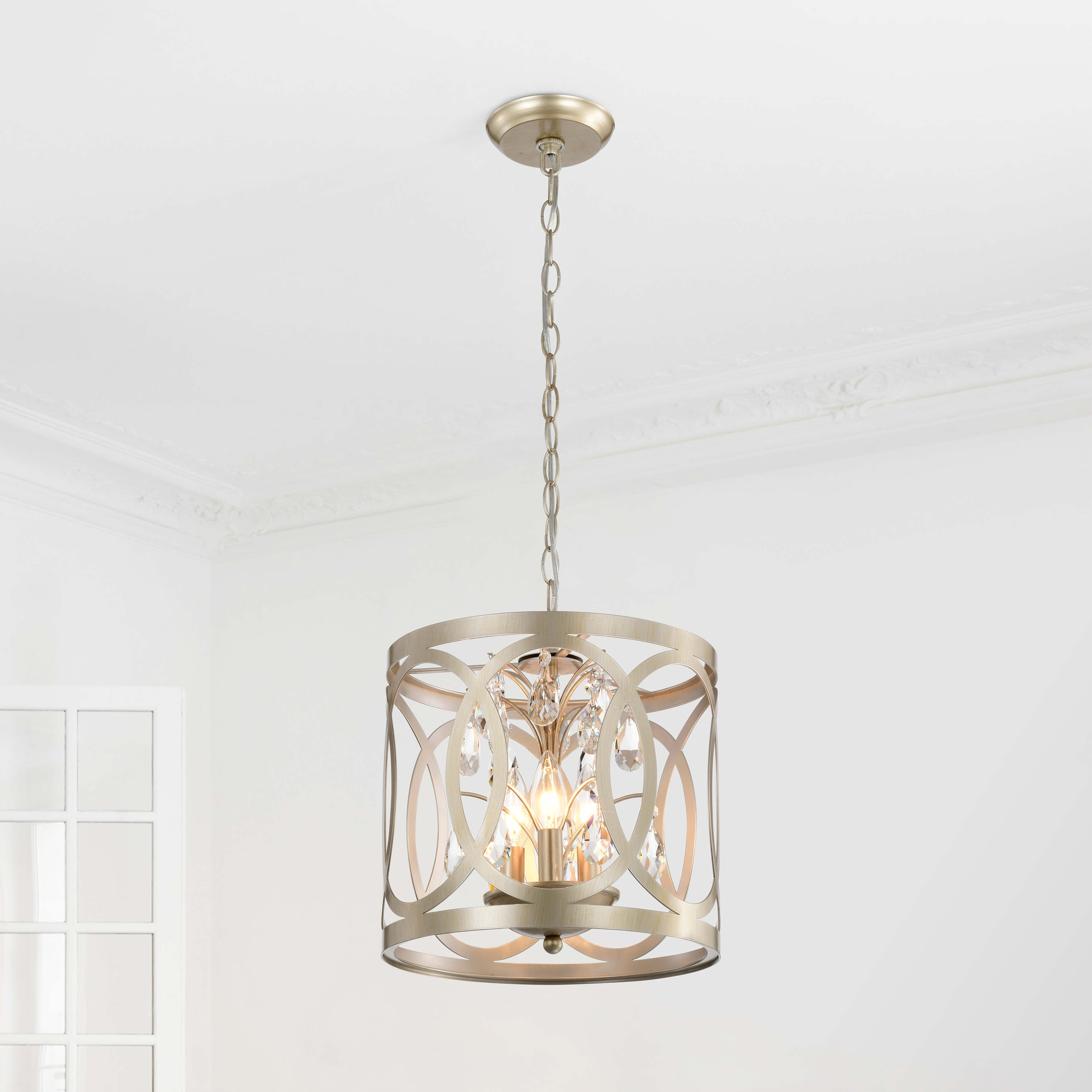 Cage drum chandelier outlet