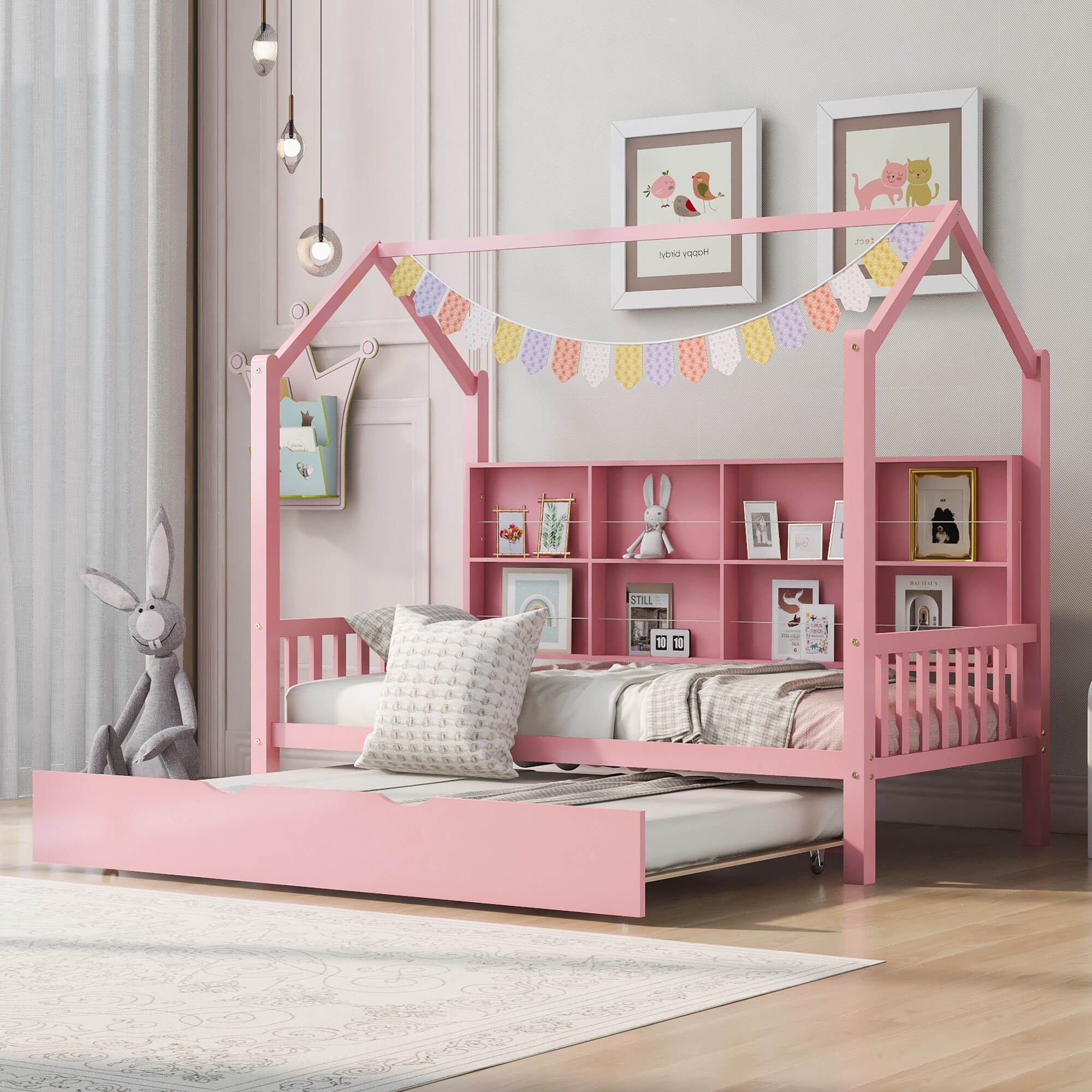 Kids full on sale bed with trundle