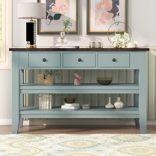 Modern Console Table Sofa Table with 3 Drawers and 2 Shelves, Entryway ...
