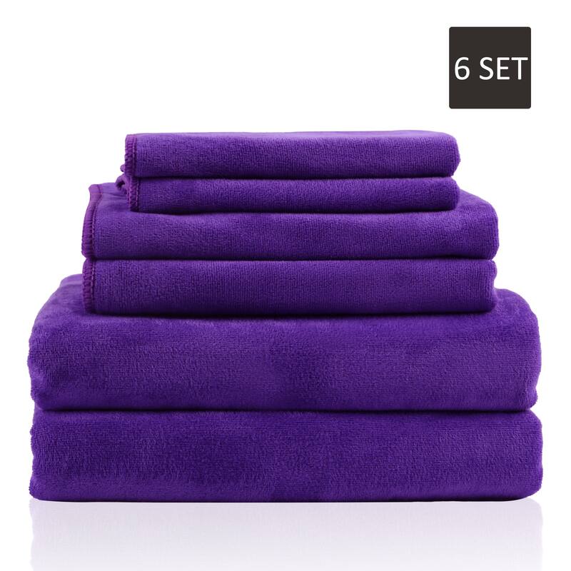 6-Piece Towel Set（2 bath towels + 2 hand towels+ 2 washcloths）