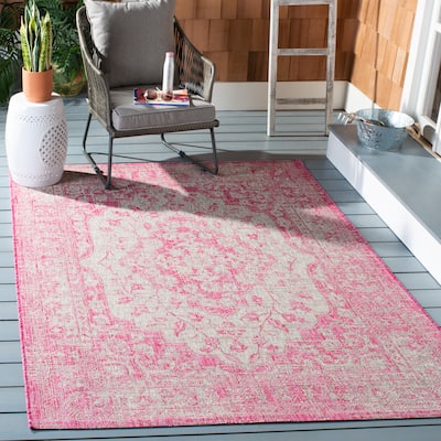 SAFAVIEH Courtyard Jacque Indoor/ Outdoor Waterproof Patio Backyard Rug