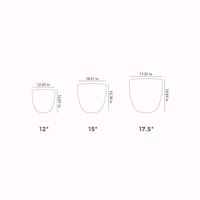 HC Companies ANP17500 17.5 Inch Aspen Indoor Outdoor Round Planter Pot, Charcoal - 16.53