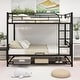 preview thumbnail 13 of 22, Full Size Metal Bunk Bed with Shelf and Guardrails Black