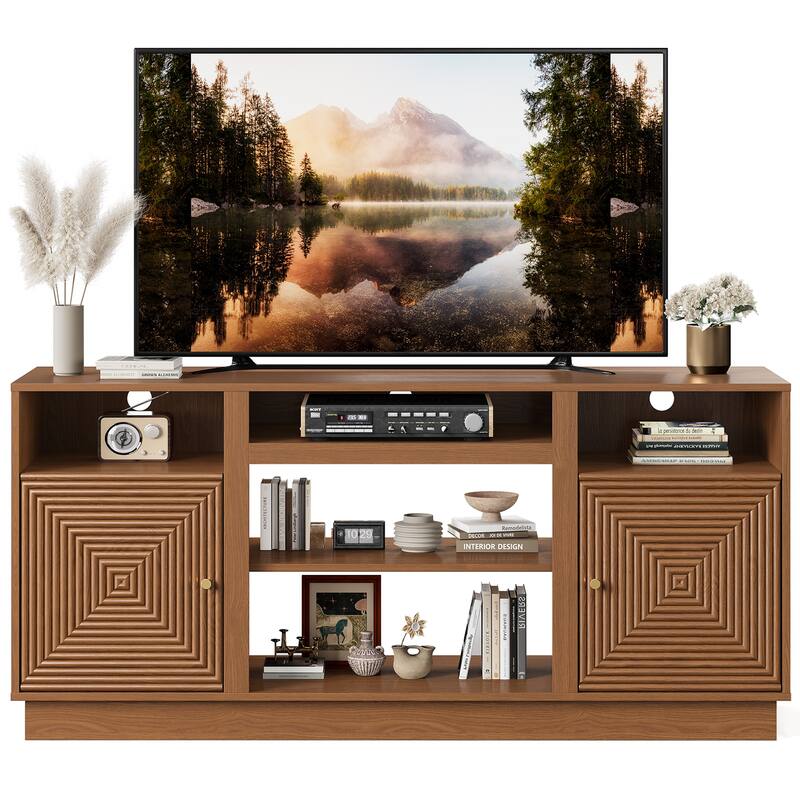 59'' TV Stand for TVs Up to 65'' with Storage and Adjustable Shelves - n/a