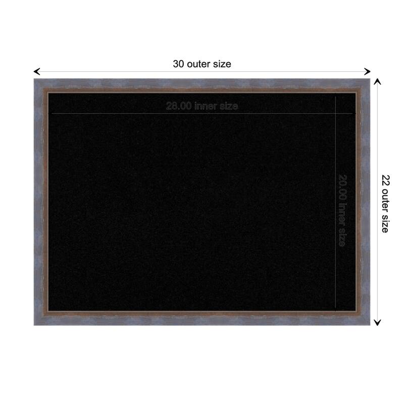 Two Tone Wood Framed Black Corkboard Bulletin Board - Two Tone Blue Copper - Board Size 28x20