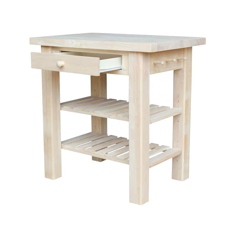 The Gray Barn Heavenly Winds Unfinished Solid Parawood Kitchen Island