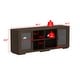 preview thumbnail 22 of 29, Vintage TV Cabinet Buffet Cabinet Entertainment Center Gray Brown