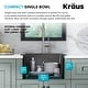 preview thumbnail 25 of 146, KRAUS Bellucci Workstation Topmount Drop-in Granite Kitchen Sink
