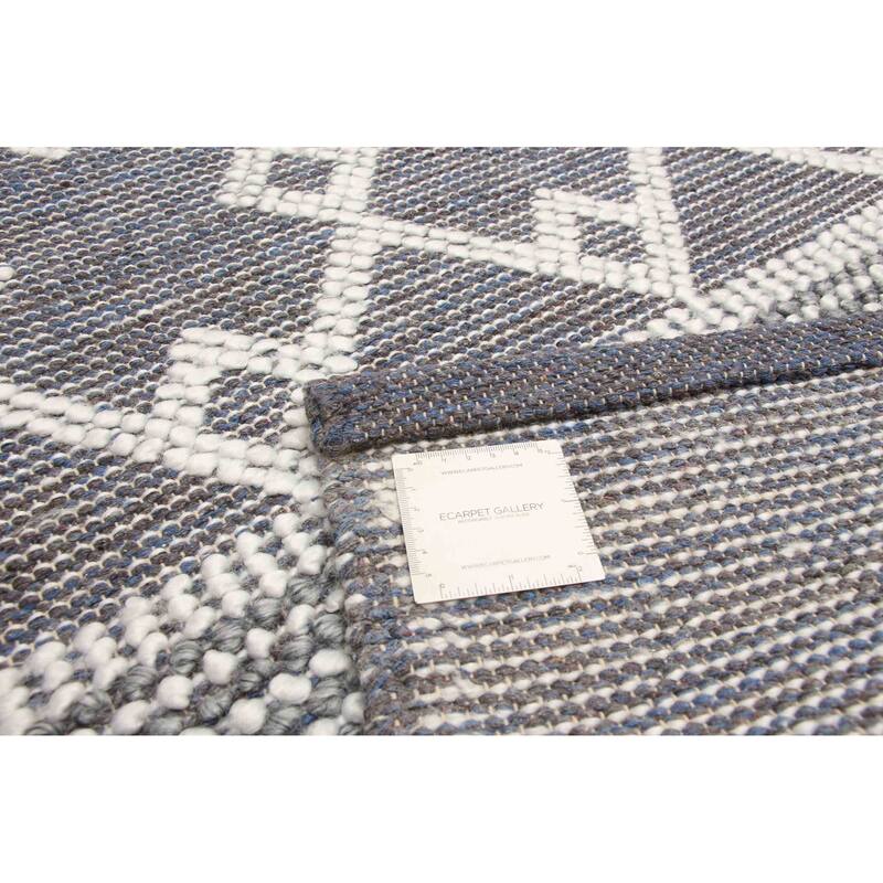 ECARPETGALLERY Braid weave Sienna Navy Wool Rug - 5'0 x 8'0