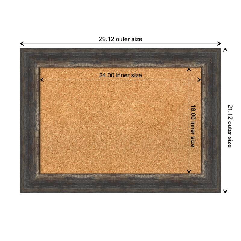 Bark Rustic Framed Cork Bulletin Memo Board