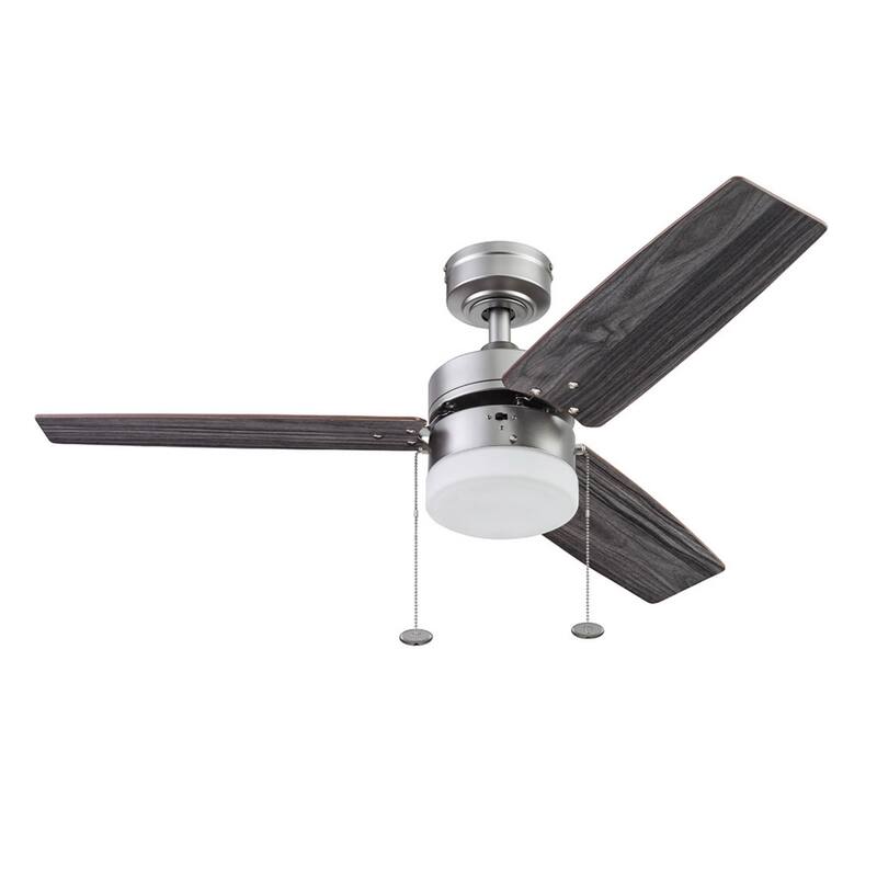42" Prominence Home Reston Pewter Modern Farmhouse LED Ceiling Fan with Light, Pull Chain - 42