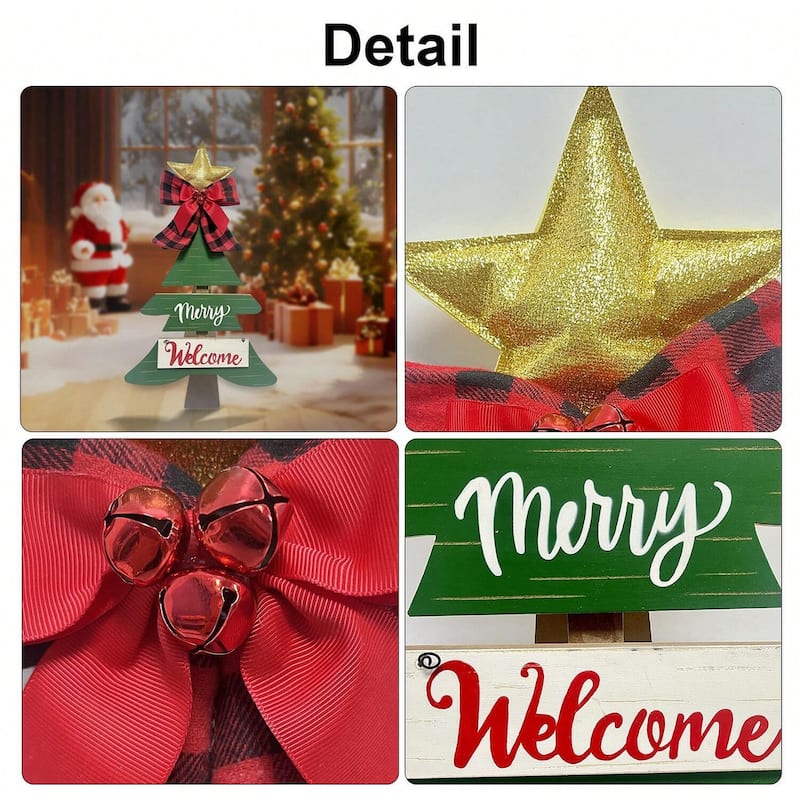 28‘’ H Wooden Snowman Christmas Porch Sign, Outdoor Christmas Decorations for Porch & Front Door Holiday Décor