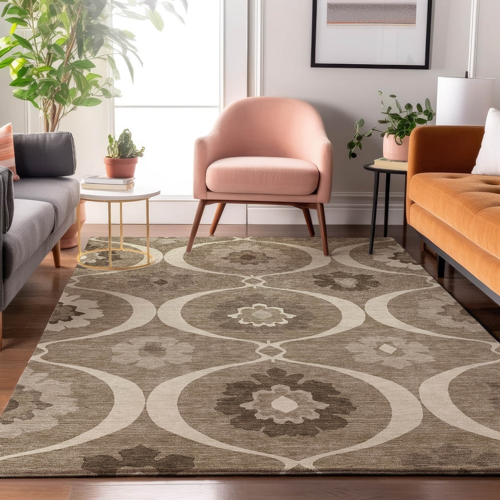 Premium Washable Super Soft Floral Scallops Mayfield Rug