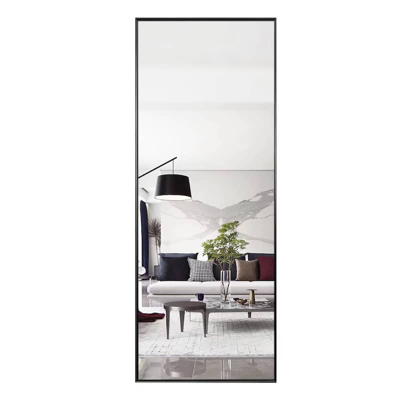 Modern Aluminum Alloy Thin Framed Full Length Floor Mirror