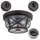 preview thumbnail 3 of 6, C Cattleya 2-Light Matte Black Motion Sensing Outdoor Flush Mount Light With Clear Seeded Galss