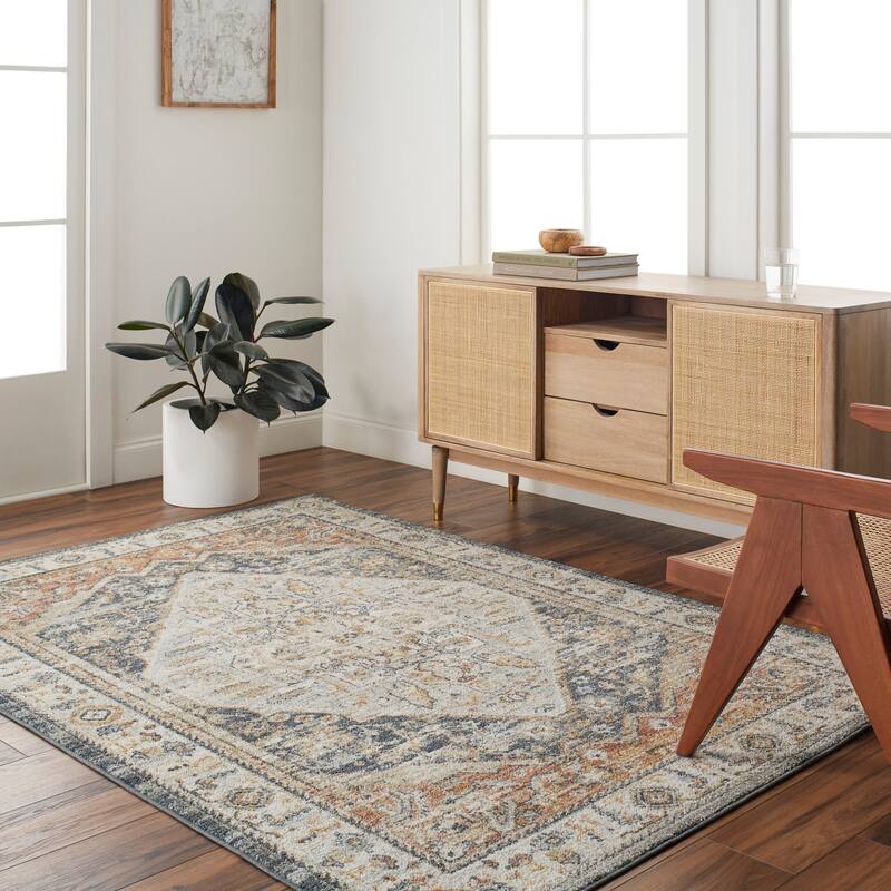 Beckham Traditional Medallion Area Rug - Cream/Gray - 7' 10" x 10' 2"