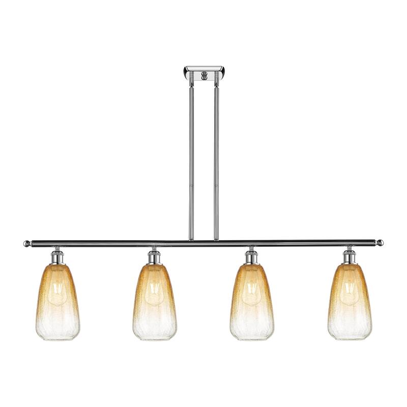Innovations Lighting Endless Possibilities Ballston - Brookhaven Almond - 4 Light 48" Stem Hung Island Light - Polished Chrome/Amber