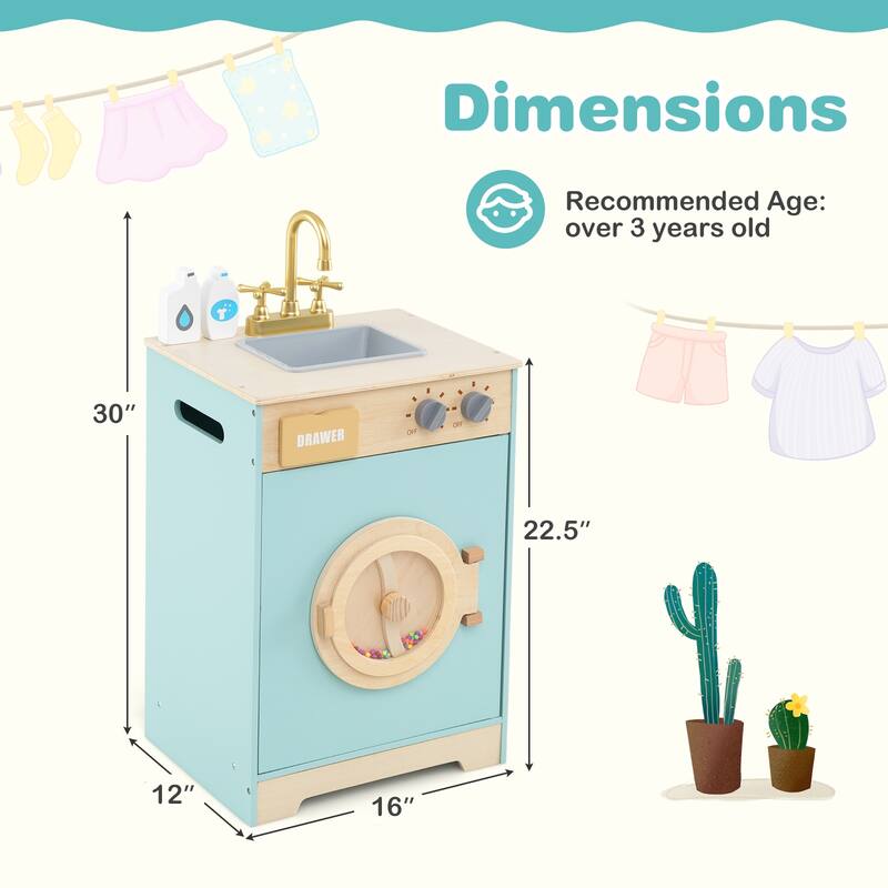 Gymax Kids Washer Playset w/ Laundry Detergent & Hand Sanitizer