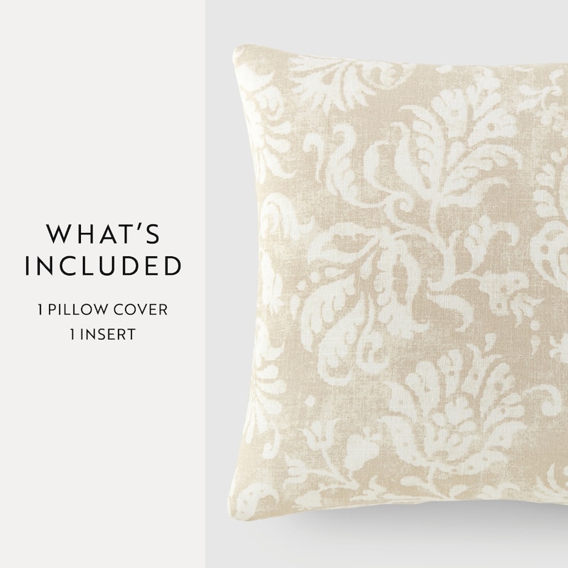 Elegant Patterns Cotton Decor Throw Pillow in Distressed Floral