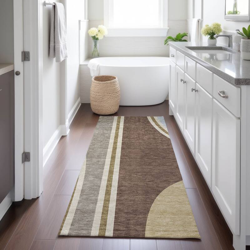 Machine Washable Indoor/ Outdoor Contemporary Keely Chantille Rug