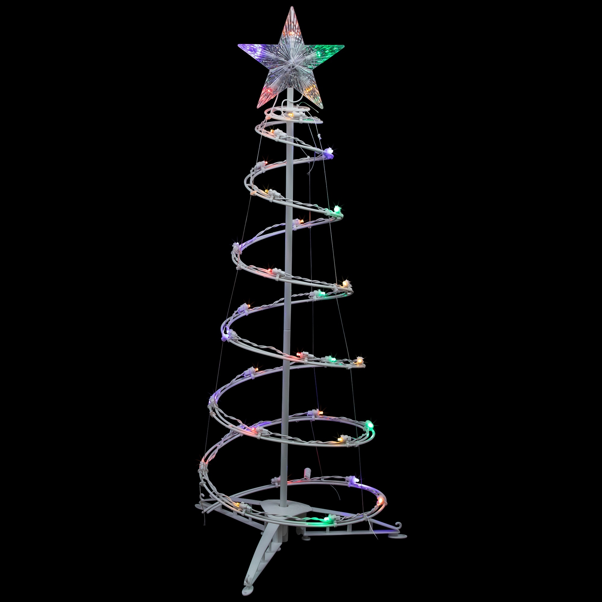 3ft LED Spiral Cone Tree Outdoor Christmas Decoration, Multi Lights