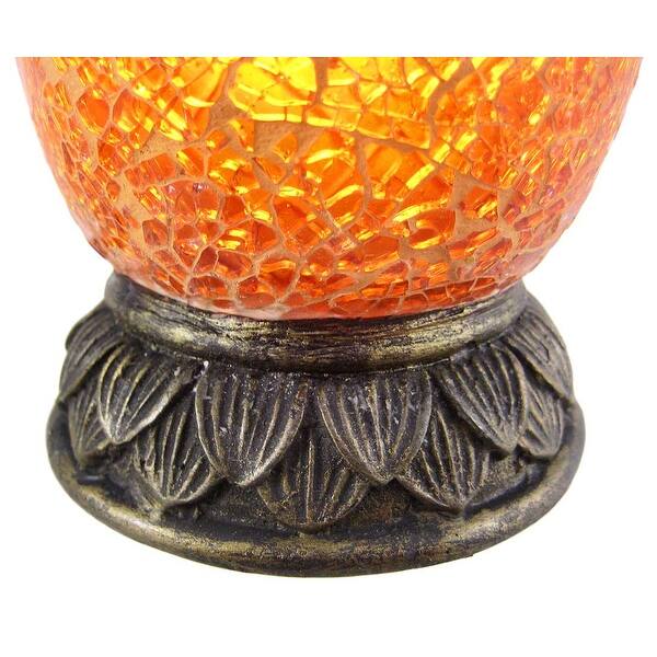 Shop Amber Crackle Glass Pineapple Accent Lamp Bronzed Base