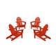 preview thumbnail 7 of 14, POLYWOOD 4-Piece Classic Adirondack Conversation Set Sunset Red