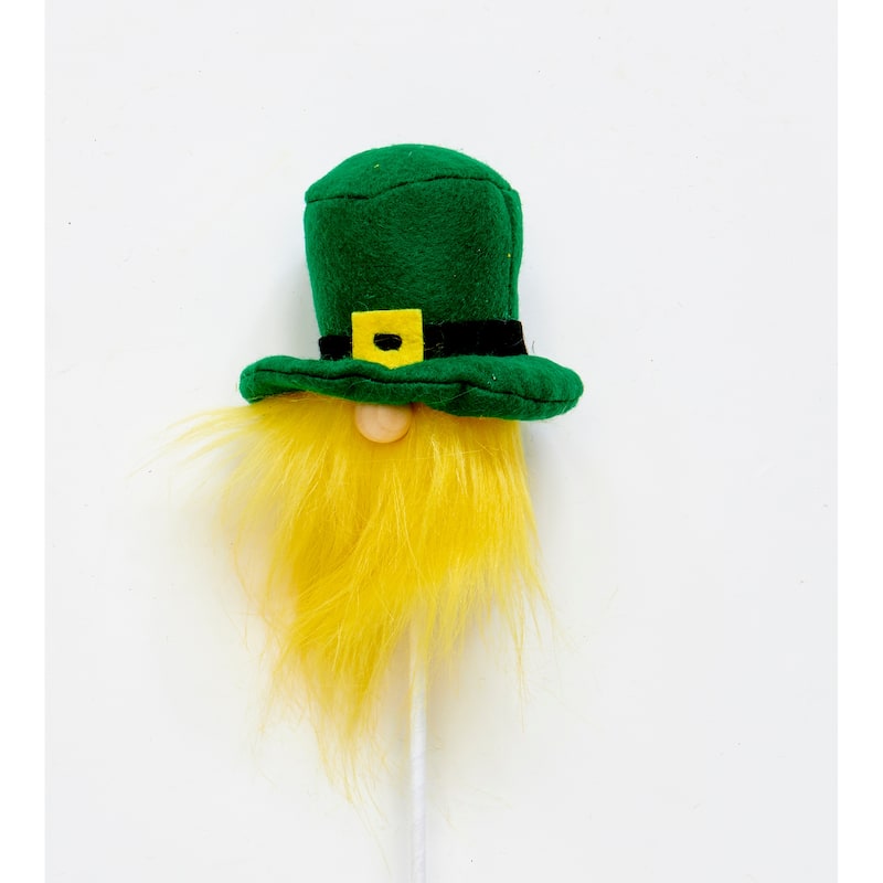 6" St Patricks Day Gnome on 12" Stick, Set of 6