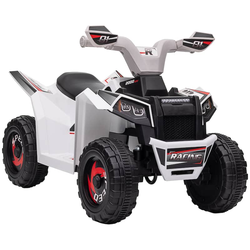 White Ride-On Car Off-Road Toy Car for Kids, Battery Powered Electric Car with Wear-Resistant Wheels