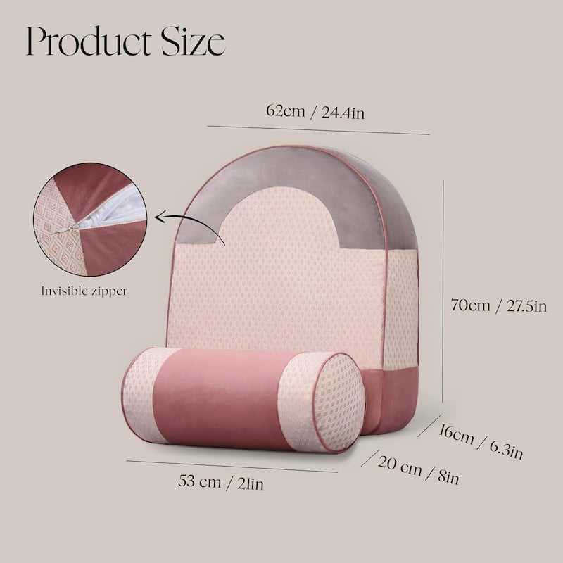 Back Pillow for Sitting , Reading Pillow with Support and Cylinder Cushion, Backrest Pillow for Couch, Home Comfort Cushion