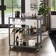 preview thumbnail 1 of 23, Metropolitan Glass Top Metal Bar Cart by iNSPIRE Q Bold - Bar Cart