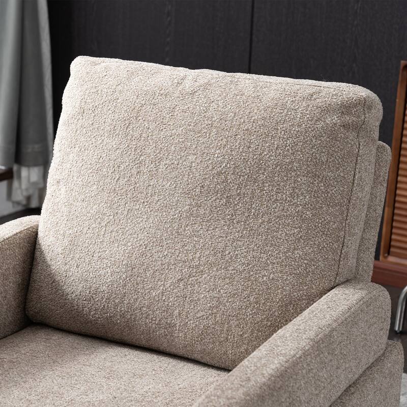 Modern Boucle Fabric Upholstered Accent Arm Chair for Living Room