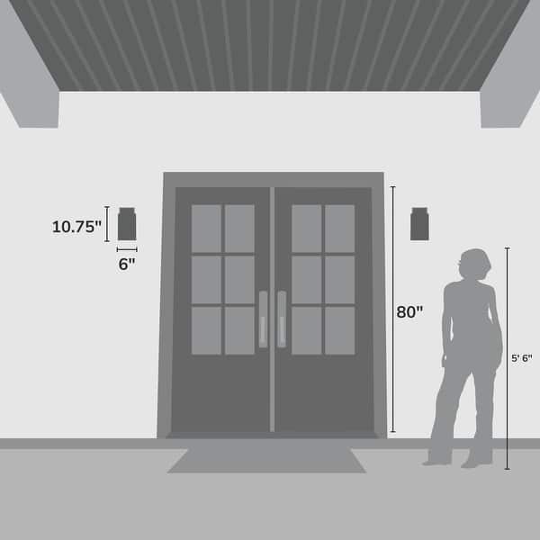 dimension image slide 0 of 2, Hunter Kennicott Black Outdoor WeatherMax 11-Inch Wall Light - Front Porch, Patio, Garage - Extreme Weather Resistant!