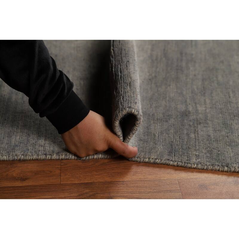 Hand Knotted Oriental 100% Wool Carpet Modern Modern Greys & Charcoal Gabbeh Area Rug - 5' 10'' X 4' 0''