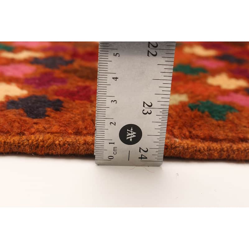 ECARPETGALLERY Hand-knotted Afghan Multi Color Wool Rug - 2'9 x 9'6