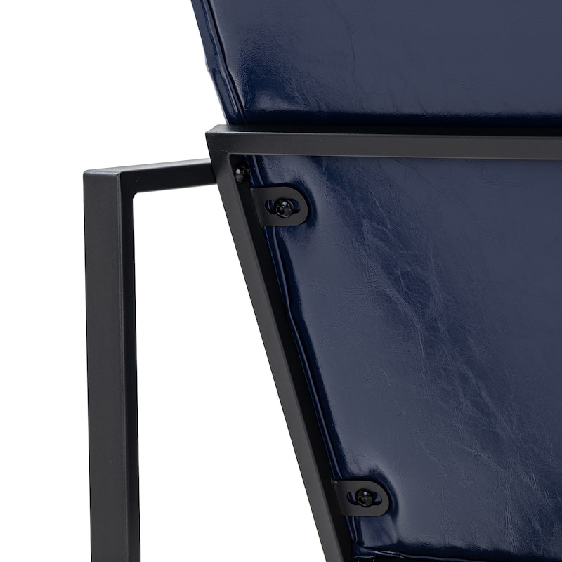 Glitzhome 29.50"W Mid-Century PU Leather Tufted Accent Chair - 29.5"W x 30.5"H x 29.25"D