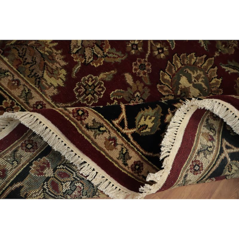 Hand Knotted Oriental 100% Wool Carpet Traditional All-Over Red Agra Area Rug - 7' 10'' X 7' 11''