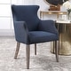 preview thumbnail 5 of 6, Uttermost Yareena 24-1/2" Wide Wood Framed Linen Wingback Chair - Denim Blue