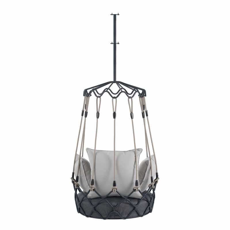 Outdoor Hanging Swing Chair with Cushion Ideal for Outdoor and Indoor Relaxation Spaces