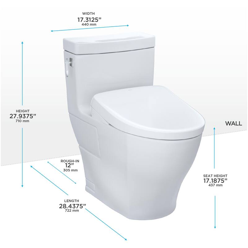 Toto MW6264726CEFG#01 Aimes 1.28 GPF One Piece Elongated Chair Height Toilet