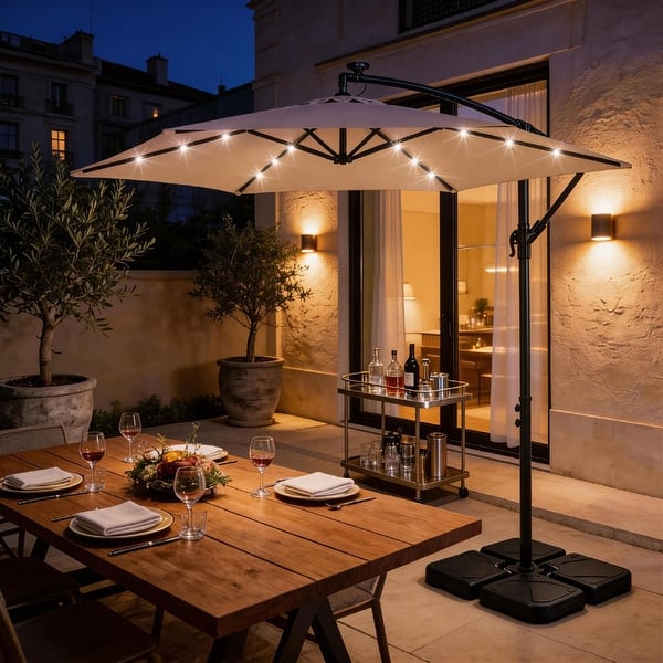 10 ft round patio umbrella LAUSAINT HOME 10FT Cantilever Heavy Duty Cantilever Outdoor Umbrella, UV Protection for Poolside, Garden, Backyard Get a new cantilever umbrella for your backyard or garden now Nuti 10 Ft Round Umbrella