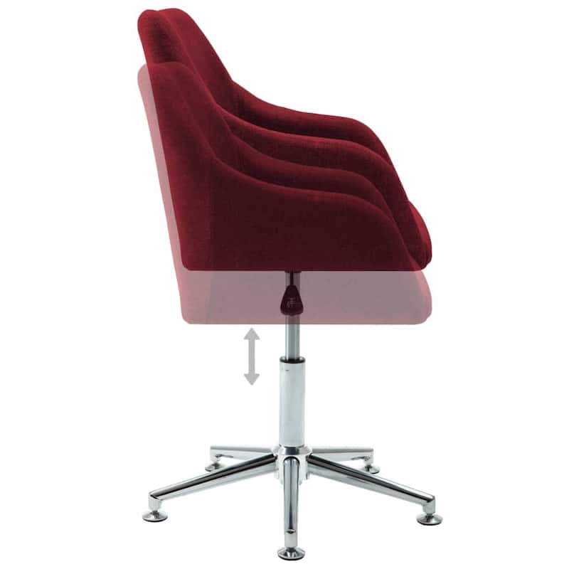 vidaXL Dining Chair 360 Degrees Swivel Accent Desk Chair with Arms Fabric - 21.7" x 20.9" x (30.7"-36.2")