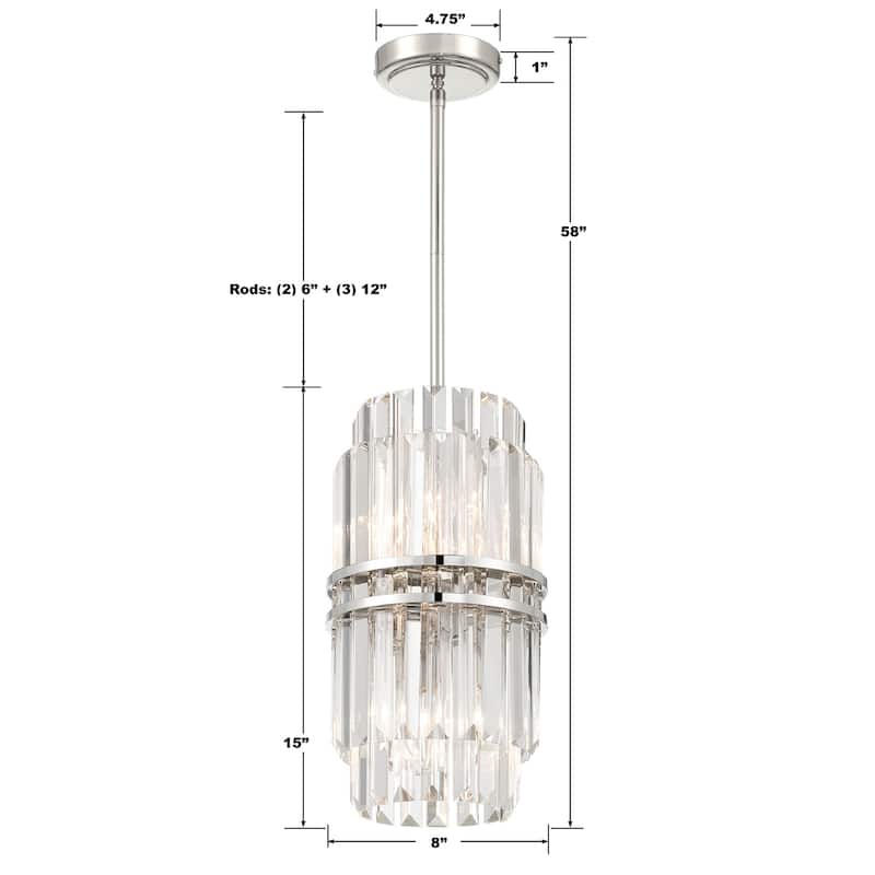 Hayes 4 Light Polished Nickel Pendant