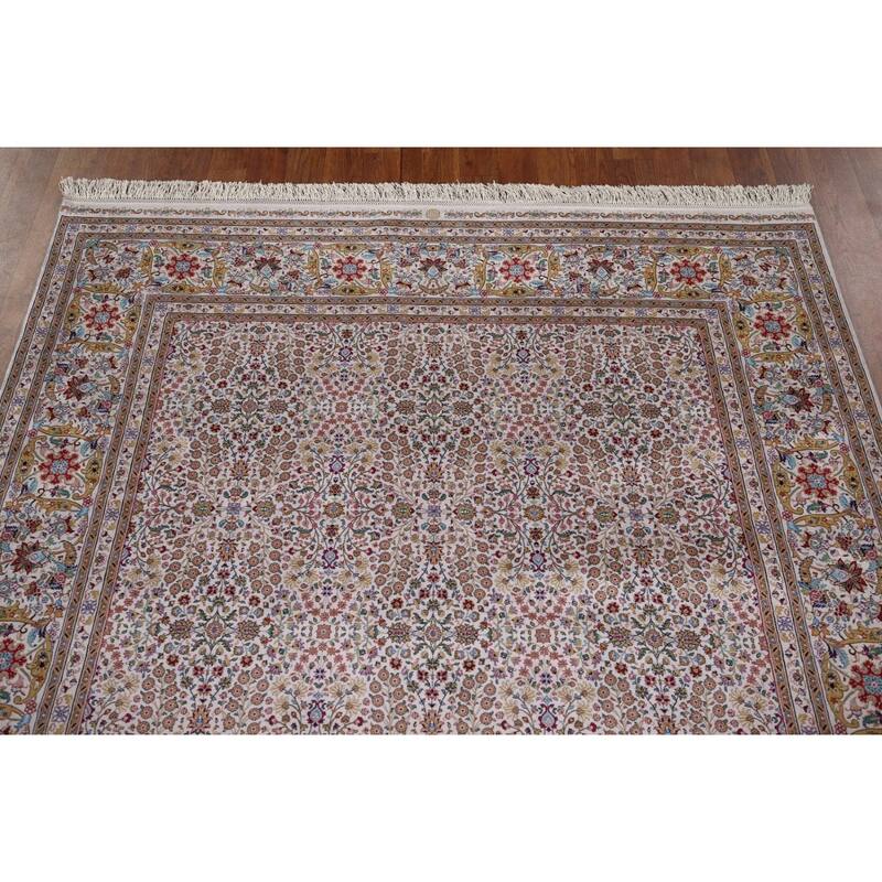 Turkish Tabriz Traditional Rug Machine Made Silk & Polyester Carpet - 5'1" x 7'5"