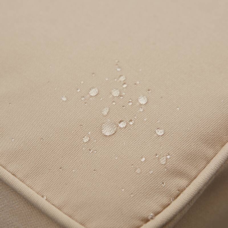 Sunbrella Canvas Natural with Bay Brown Piping Detail Indoor/Outdoor Knife Edge Pillow (Set of 2)